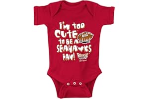 SMACK APPAREL TALKIN' THE TALK San Francisco Football Fans. I'm Too Cute to be a Seahawks Fan. Red Onesie or Toddler Tee (NB-5/6T)