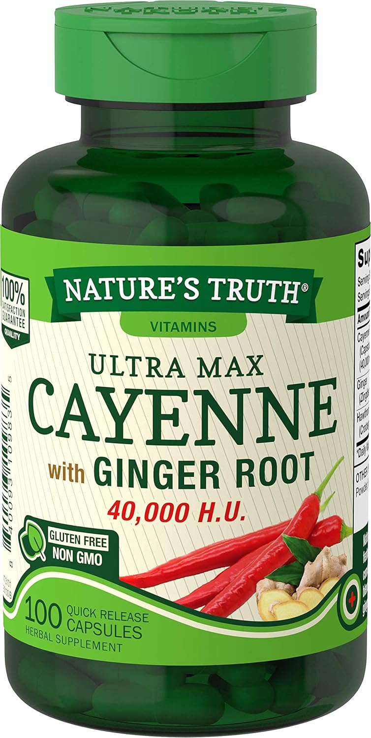 Cayenne Pepper Capsules 40,000 HU 100 Count with