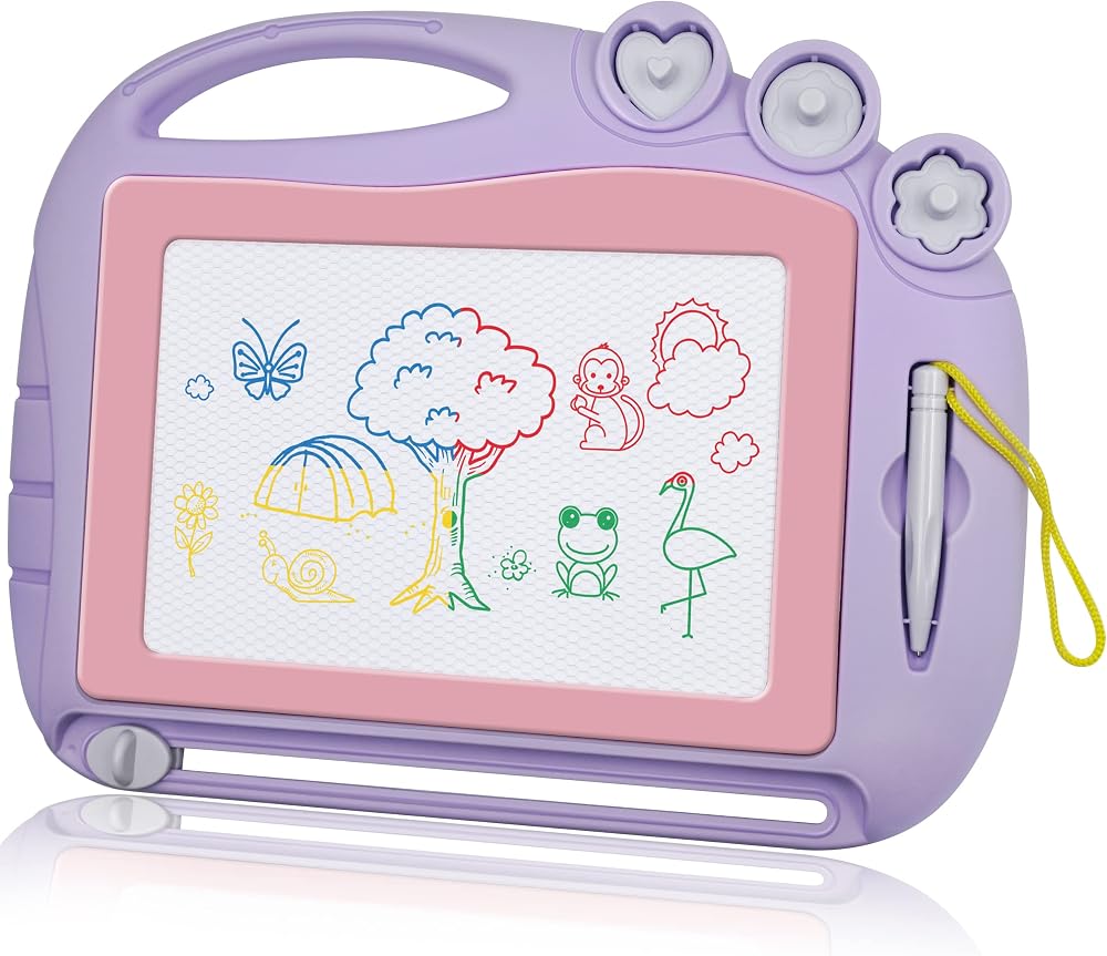 AiTuiTui Magnetic Drawing Board Travel Size 11x8.3 in Kids Doodle Pad