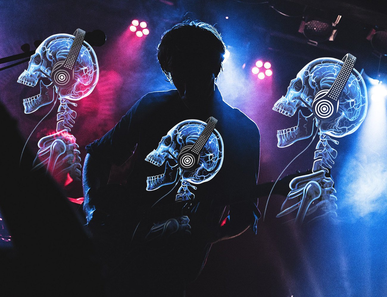 LED T Shirt Sound Activated Funny Shirts Light Up Equalizer Animation Clothes Fancy Dress for Party Hiphop Halloween Concert Cosplay Birthday Gift with Headphone Skull Design, Bonus Glow Bracelet