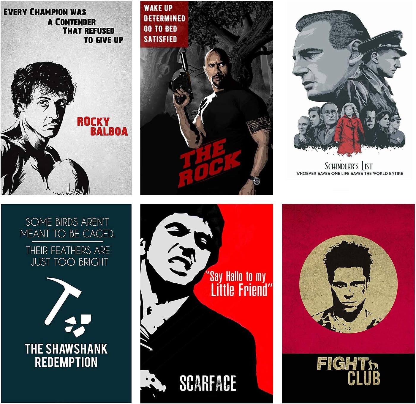 Plan To Gift Hollywood Movies Posters (300 GSM Paper, 9x12-inch, Multicolour) -Combo Pack of 6