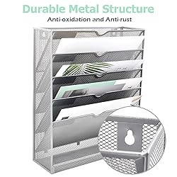 EASEPRES Mesh Wall File Organizer 5 Tier Vertical