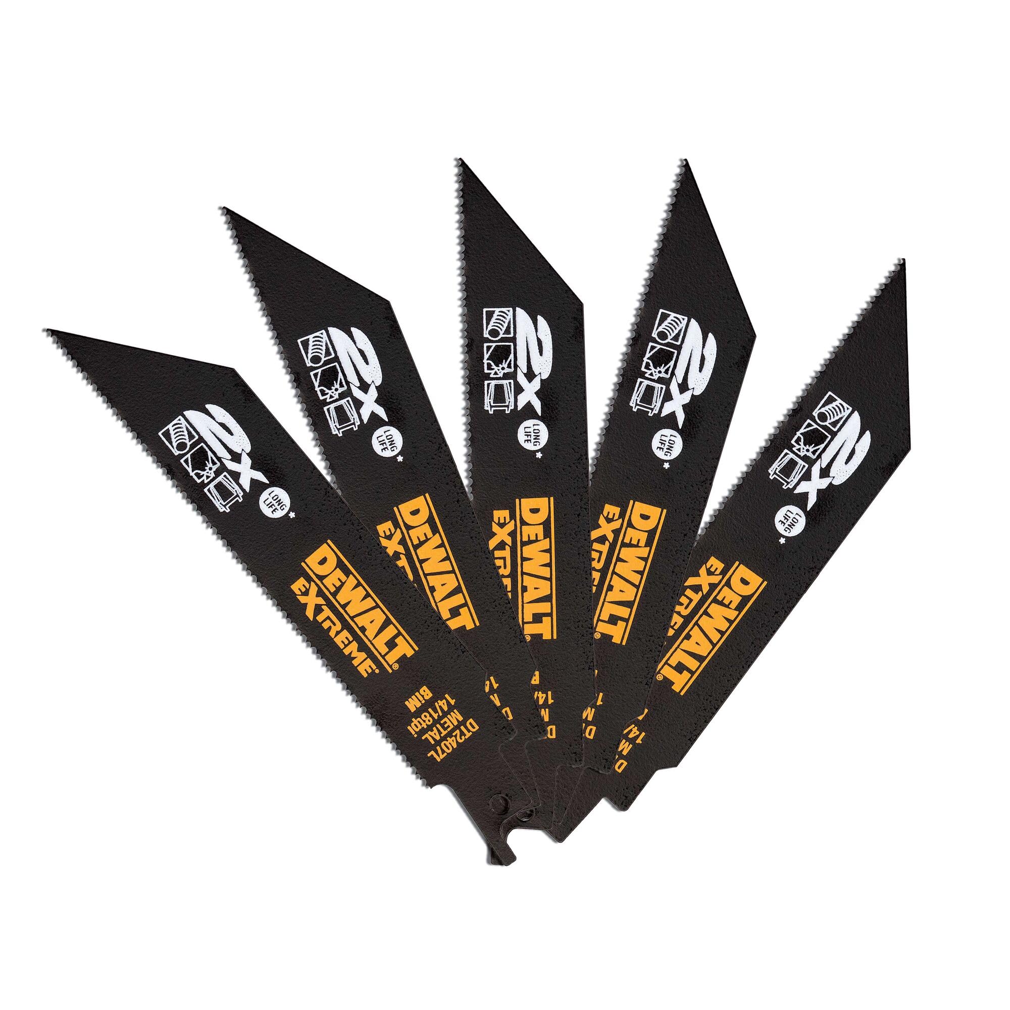 Dewalt DT2407LQZ 152 mm 14/18 Teeth Metal Reciprocating Blades (Pack of 5)