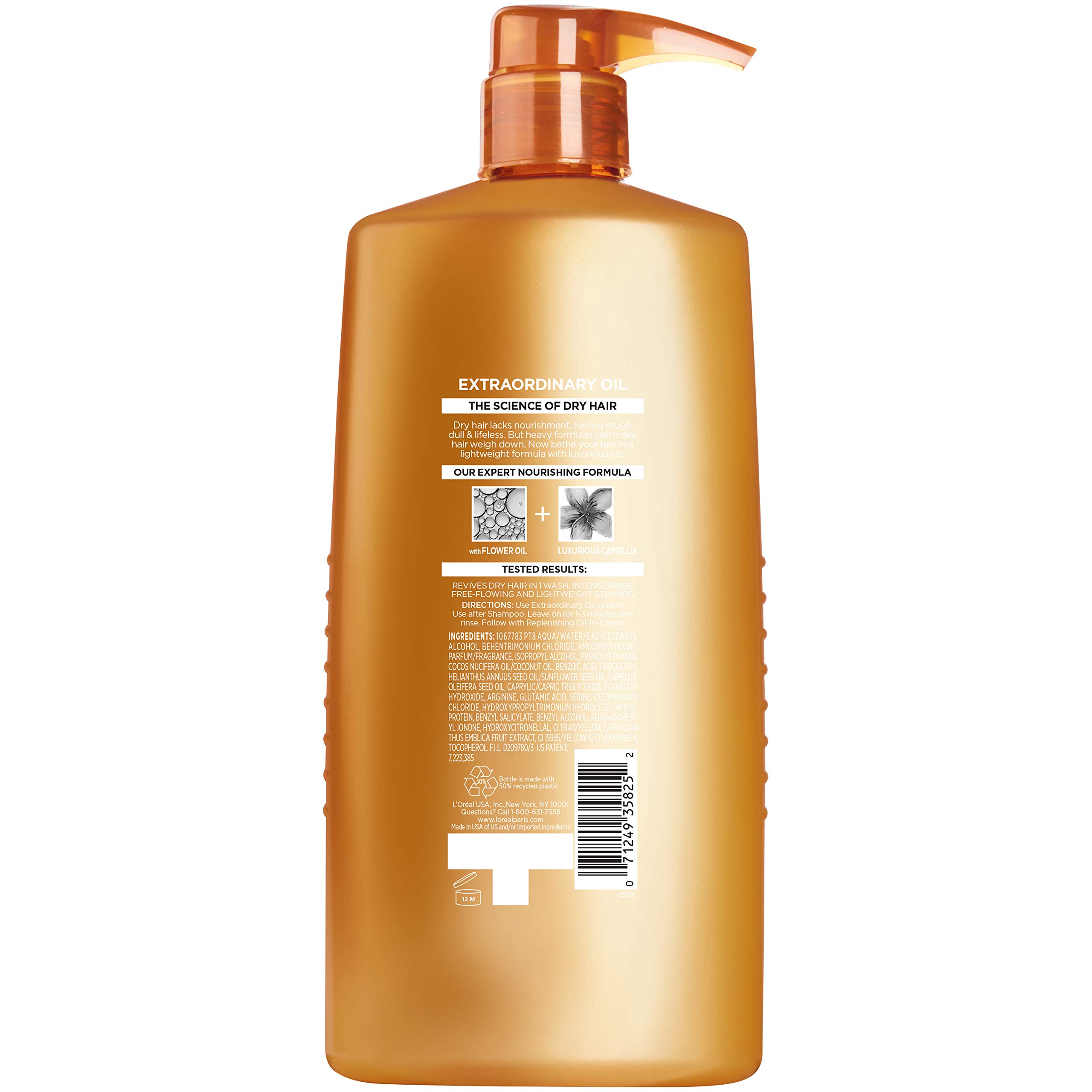 L’Oréal Paris Elvive Extraordinary Oil Nourishing Conditioner, for Dry or Dull Hair, Conditioner with Camellia Flower Oils, for Intense Hydration, Shine, and Silkiness, 28 Fl; Oz