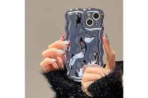 FABSPARK Case for iPhone 13,3D Meteorite Bubble Pattern Electroplate Plating Glitter Curly Wavy Frame Glossy Case,Soft TPU Shockproof for iPhone 13 6.1 Inch,Blue