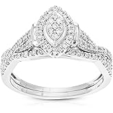VIR JEWELS 2/5 cttw Lab Grown Diamond Ring in Sterling Silver