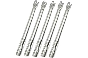 ADJUSTABURNER Gas Grill Burner Universal Stainless Steel Tube (Pack of 5) Extends from 14" to 19" BBQ Replacement Parts for Nexgrill, Brinkmann, Dyna-Glo, and Most Gas Grill Models
