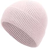EASTER BARTHE Men & Women Cashmere Blend Beanie Hat Soft Lightweight Warm Winter Ribbed Cuffed & Cuffless Knit Beanie Hat