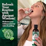 GuruNanda Starter Pulling Oil Mouthwash Coconut Mint 237 ml with Brush view 4