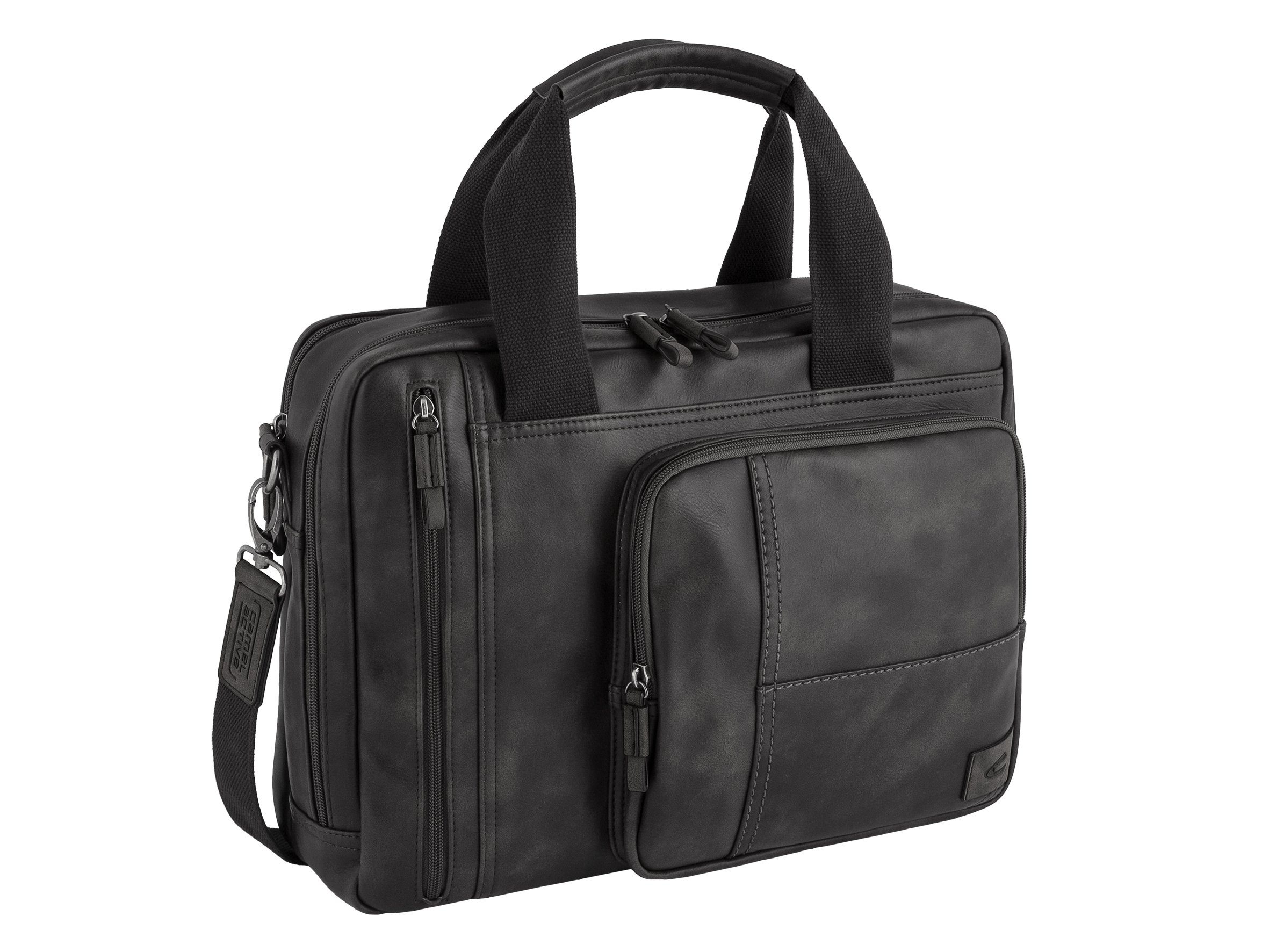 camel active Business bag; 251 Laos Messenger Bag, 38 cm, Black (Schwarz)