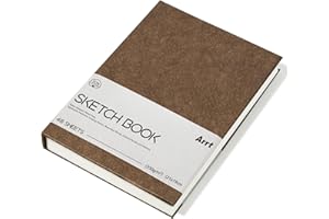 Arrtx Sketchbook, A5 (5.8 x 8.3 Inch) 50% Cotton Drawing Paper, 230gsm/105lb, 48 Sheets, Hard Cover, Lay-Flat Binding,Acid-Fr