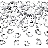 FINGERINSPIRE 250 Pcs 18x13mm Teardrop Acrylic Rhinestone Gems Clear Jewels Embellishments Crystals Flat Back Acrylic Jewels for Costume Making Cosplay Card Making Embellishments