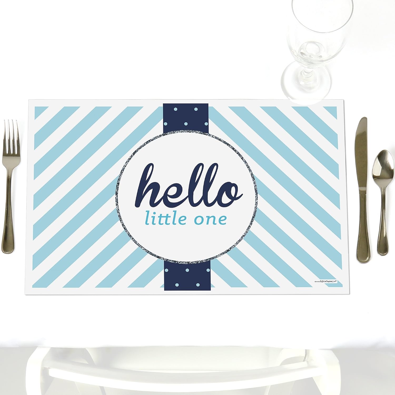Amazon Com Hello Little One Blue And Silver Party Table