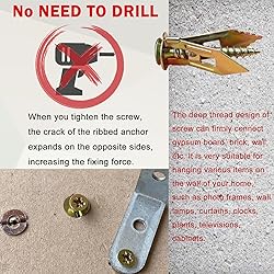 Sunxeke 200 Pcs Self Drilling Drywall Anchors with