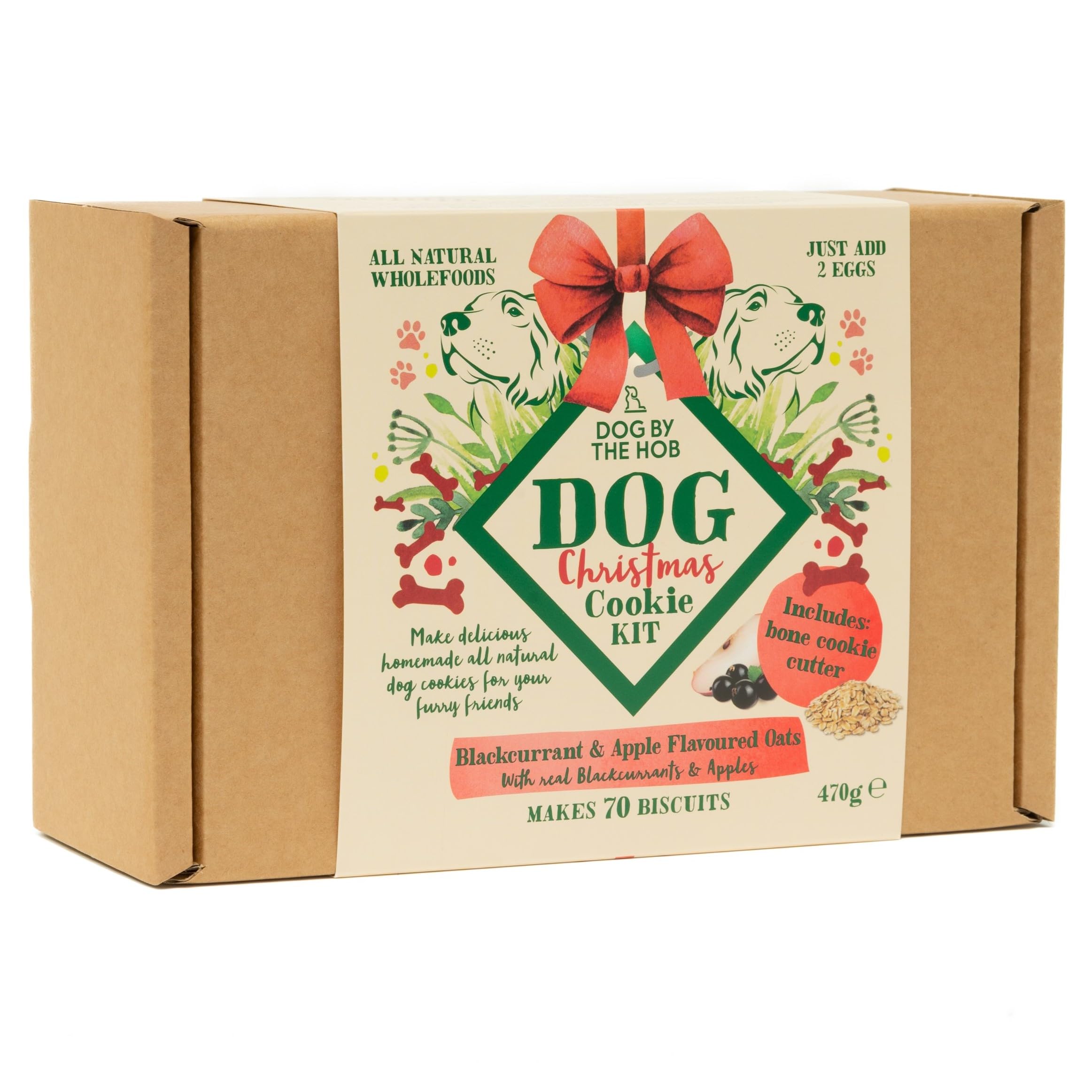 Dog By The Hob - Limited Edition Christmas Themed Cookie Making Kit for Dogs | Blackcurrant & Apple Flavour | Includes Cookie Cutter | As seen on Dragons' Den