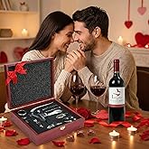 Valentines Day Gifts, 9 PCS Corkscrew Wine Opener Set, Stainless Steel Cork Screw Rabbit Wine Bottle Opener Kit Including Foil Cutter, Pourer, Vacuum Wine Stopper Corkscrews etc