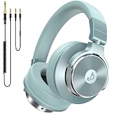 Wired Headphones, Over Ear Headphones for Studio Monitor &amp; Mixing DJ | 50mm Drivers, Stereo Sound, 1/4 to 3.5mm Jack, for Guitar AMP, Podcast, Keyboard &amp; Computer Recording, Light Green