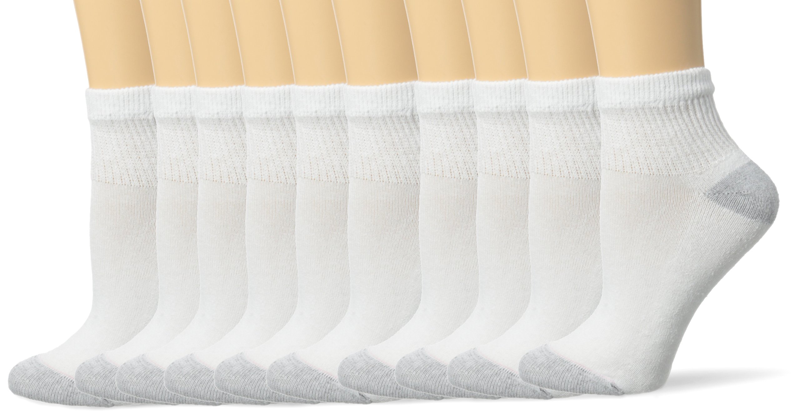 Hanes Womens Cotton Ankle Socks 10 Pair Pack White Sock Size 911,Shoe