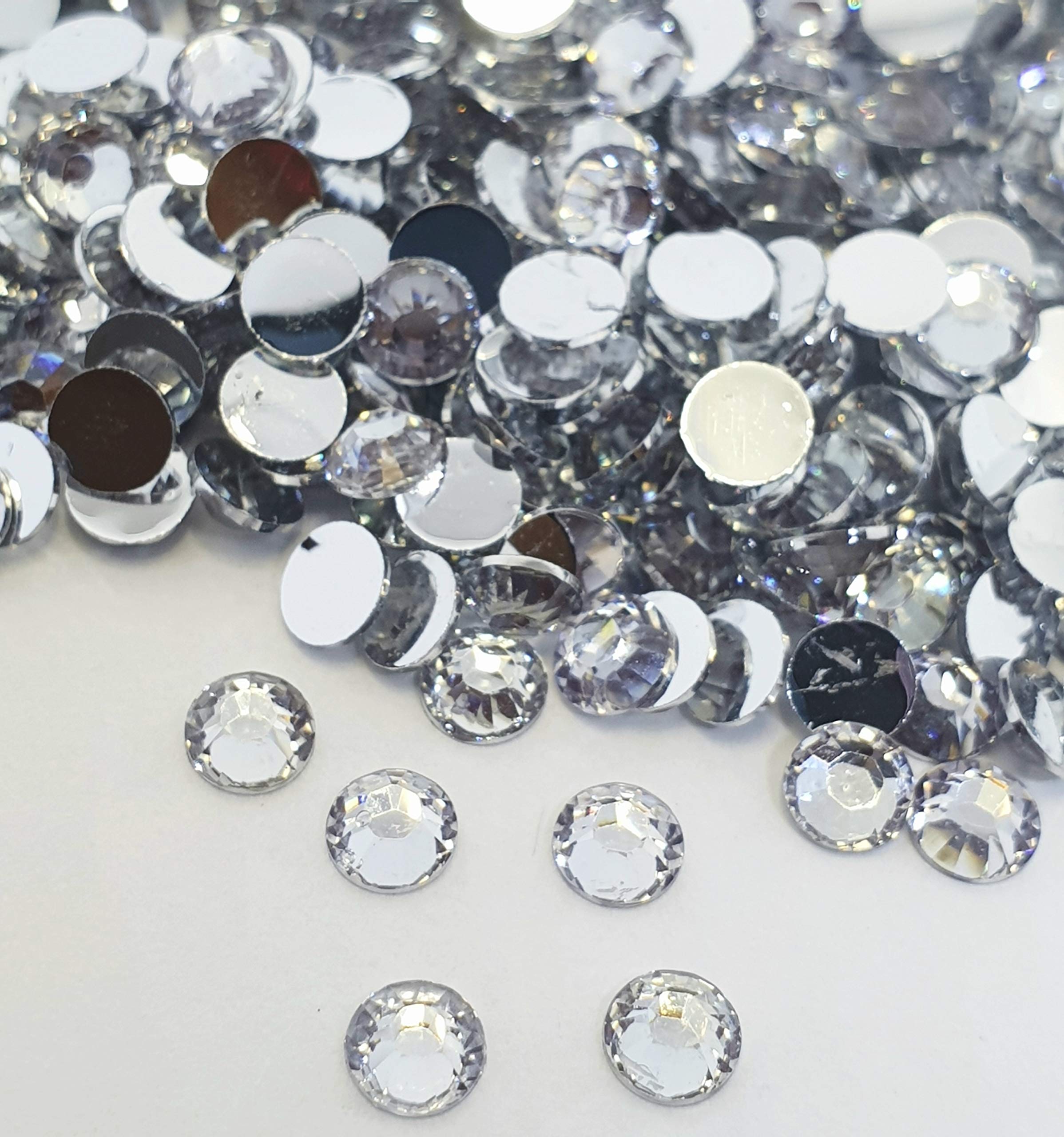 MajorCrafts 2000pcs 5mm ss20 Crystal Clear Flat Back Round 14 Facets Resin Rhinestones Arts and Crafts Embellishment Gems C29 — image 1