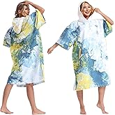 SAVIOR HEAT Surf Poncho, Hooded Swim Robe with Pocket Quick Dry Cover-Up Bath Towels for Men Women