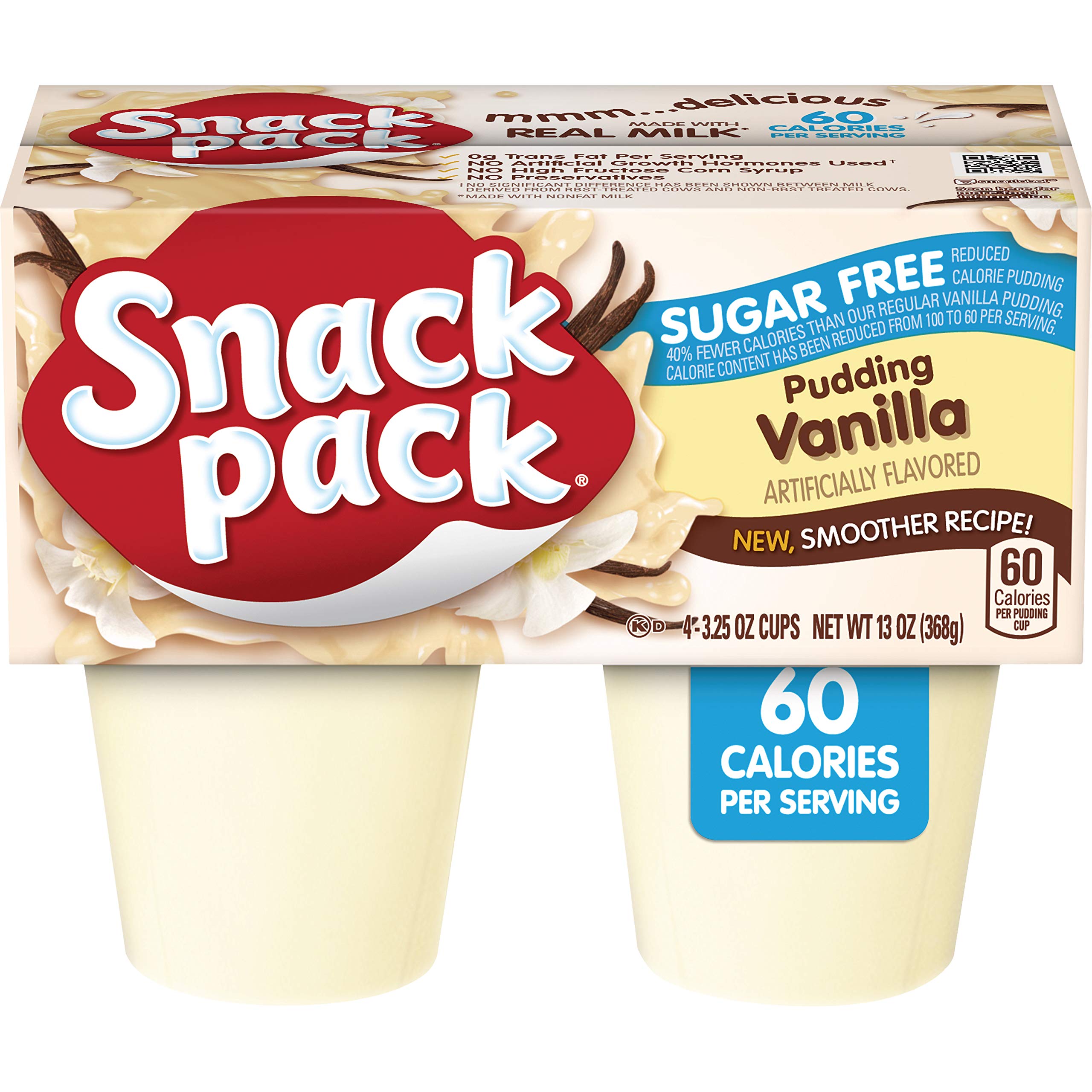 Sugar Free Snack Pack Pudding with Splenda 1 Box of 12