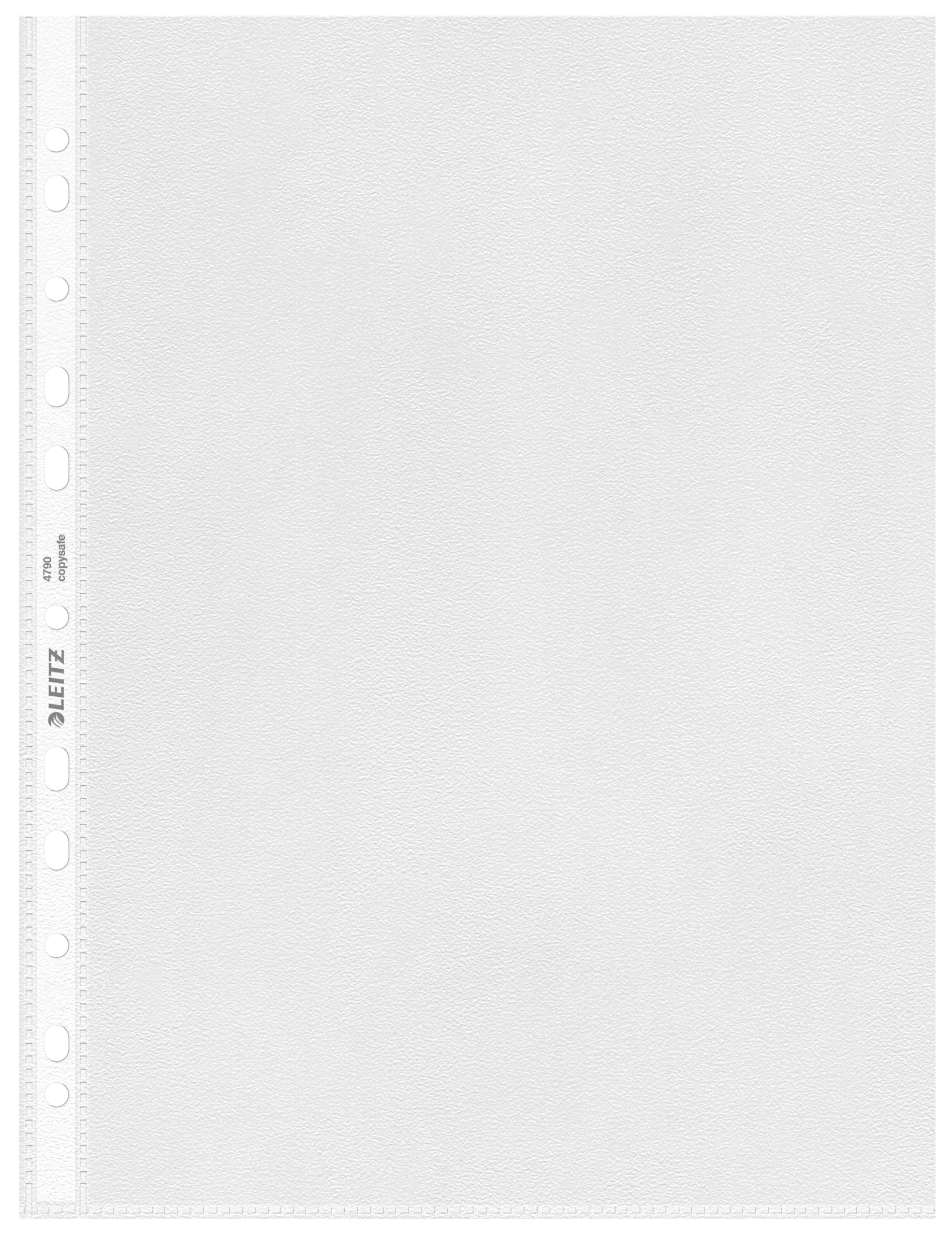 Leitz Quality Plastic Punched Pocket A4, Clear Matt Finish, Top Open, 85 Micron Polypropylene, Box of 100, 47900000