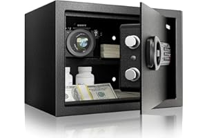 <1.6 cu.ft.>Goldenkey Digital Safe with Electronic Keypad, Document Safe with Removable Shelf, Personal Safes Box Perfect for Guns, Laptop for Home, Office, Hotel, 11.81"D x 14.96"W x 11.81"H