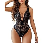 Avidlove Sexy Lingerie for Women Deep V Lace Teddy Lingerie Bodysuit One Piece Babydoll