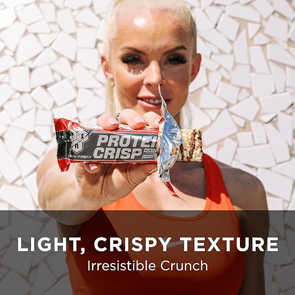 BSN PROTEIN CRISP BAR, VANILLA MARSHMALLOW, 18 GRAM PROTEIN SNACK BARS WITH WHEY AND FIBER, GLUTEN-FREE CRUNCHY ENERGY BARS FOR WORKOUT, FITNESS, ON-THE-GO, 12 COUNT
