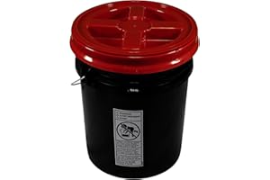 API KIRK; GAMMA Black 5 Gallon 90 mil Bucket with Gamma Seal Lid (Red)
