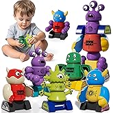 MSKOLER Magnet Robot Toys for Kids 3-5 - Magnetism Stacking Transform Boys Toys for Ages 5-7 with Storage Box, Set for Toldllers Age 3-8 Years Old Girls, Christmas and Birthday Gifts