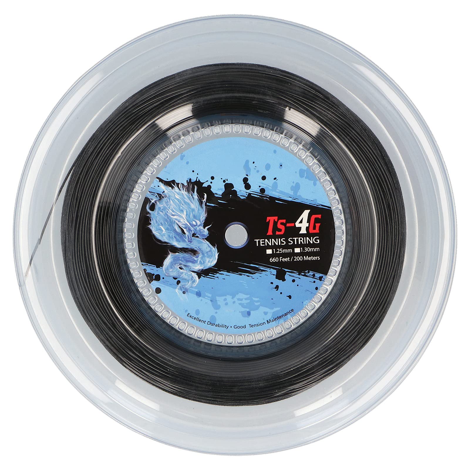 SUNGOOYUE Tennis Racquet String, 200m Polyester Tennis String Reel for Tennis Enthusiasts (1.25mm)