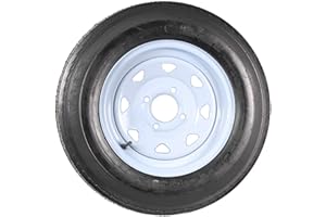 eCustomrim Trailer Tire On Rim 5.30-12 530-12 5.30 X 12 12 in. 4 Lug Hole Wheel White Spoke - 2 Year Warranty w/Free Roadside