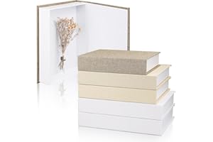 6 Pcs Decorative Books Box for Home Decor, Fake Book Box Linen Covered Book Set for Bookshelf Shelves Mantel Tiered Tray Hote