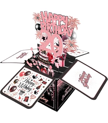 Amazon.com : Joycard 20th Birthday Card, 20th Birthday Decorations