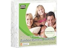 Utopia Bedding Waterproof Mattress Protector Queen Size, Viscose Made from Bamboo Mattress Cover 200 GSM, Fits 17 Inches Deep