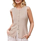 Arach&Cloz Women's Wool Blend Non See Through Button Down Business Casual Tank Tops 2026