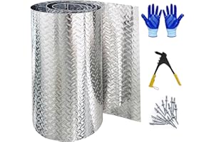 SIPIDEAUT 48"x 96" x 0.04" Aluminum Diamond Plate Metal Polished Aluminum Diamond Plate Sheet for Trailer Rock Guard,Cargo Enclosed Trailer Hauler Guard,RV Siding Ramps Walkways