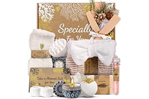 Coralogo Natural Spa Gift Baskets - Natural Pampering Spa Set, Self-Care Get Well Soon Basket,Thank You Gifts, Unique 11pcs Gift Set for Birthday Christmas Valentines Day Mothers Day