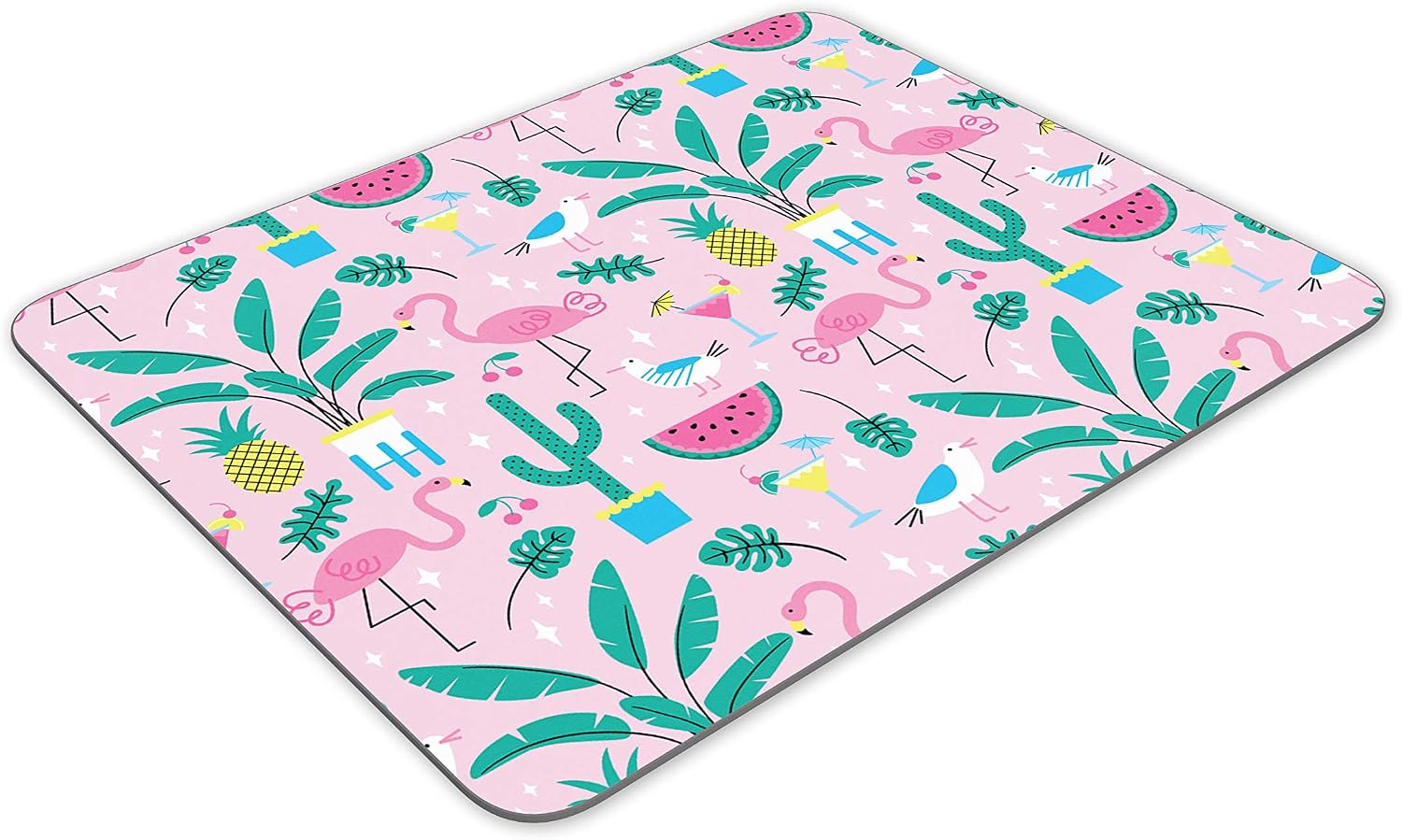 Summer Holiday Fun Beach Flamingo Mouse Mat Pad - Pink Computer #14371, Multicolor, 23.5cm x 19.6cm x 5mm - Image 4