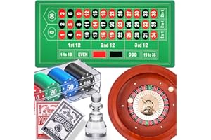 NEWTRY Roulette Wheel Set with 11” Roulette Wheel, Rubber Tabletop Layout Mat (47.2 x 23.6”), Poker Chips (100 pcs), Winner M