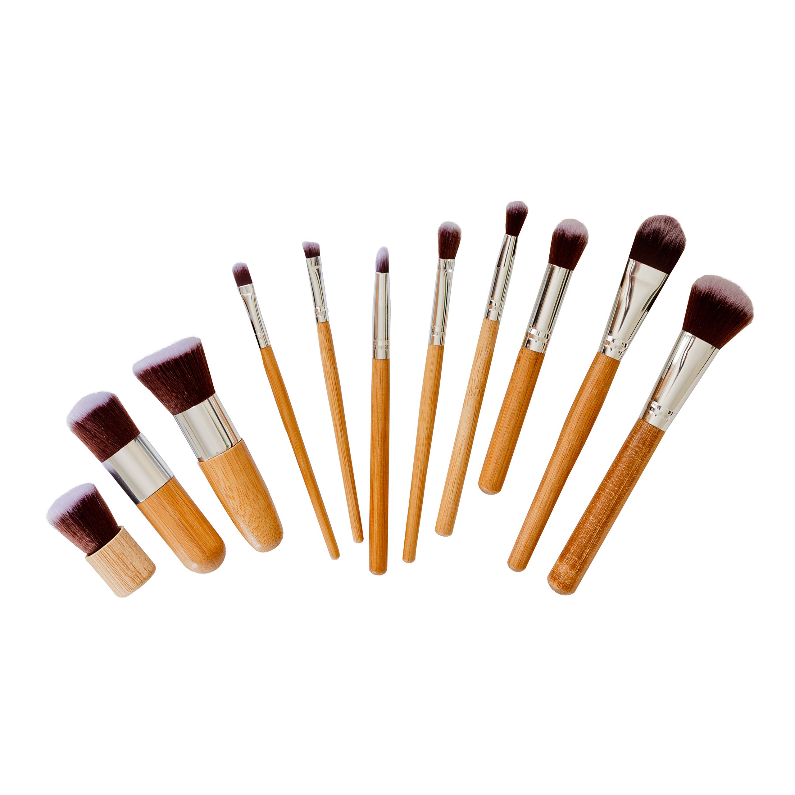 Makeup Brush Set Vegan & Cruelty Free 11 Premium Make Up Brushes With Synthetic Bristles; Foundation, Blending, Face Powder, Blush, Concealers, Eye Brushes