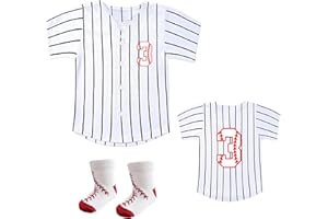 BAICAIYU Baby Baseball Jersey and Socks 2pcs Set Birthday Outfit Boys and Girls 2-4 Years Old Toddler Softball Shirt