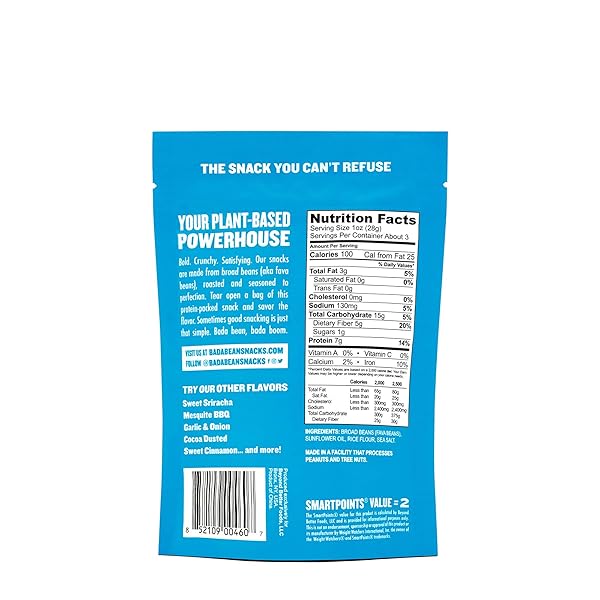 ENLIGHTENED ROASTED BROAD BEAN CRISPS SEA SALT, 3 OZ