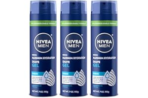 NIVEA MEN Maximum Hydration Shave Gel with Aloe Vera and Provitamin B5, 3 Pack of 7 Oz Cans