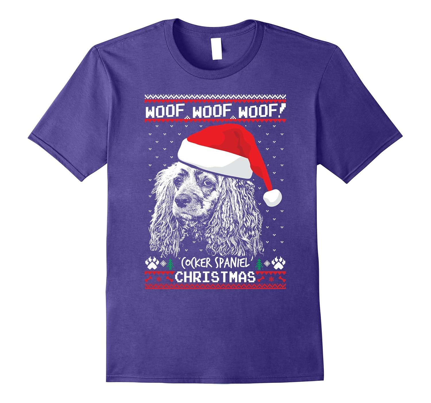 Woof Cocker Spaniel Christmas Shirt Funny Xmas Gift-ANZ