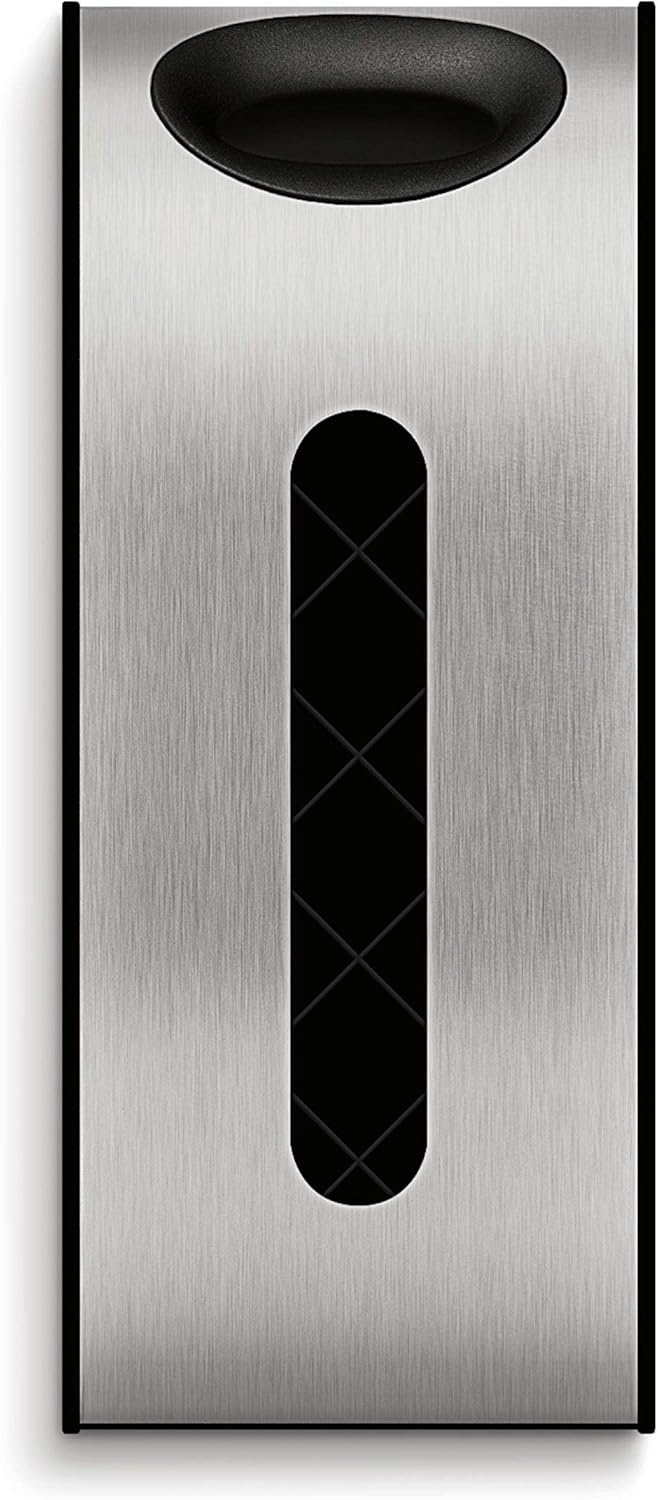 simplehuman Wall Mount Grocery Bag Dispenser, Brushed Stainless Steel - Plastic Bag Holder