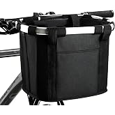 Bicycle Basket, Quick-Release Handlebar Mount, Foldable Front Cargo Tote | Detachable Bike Organizer for Groceries, Pets &amp; Urban Errands