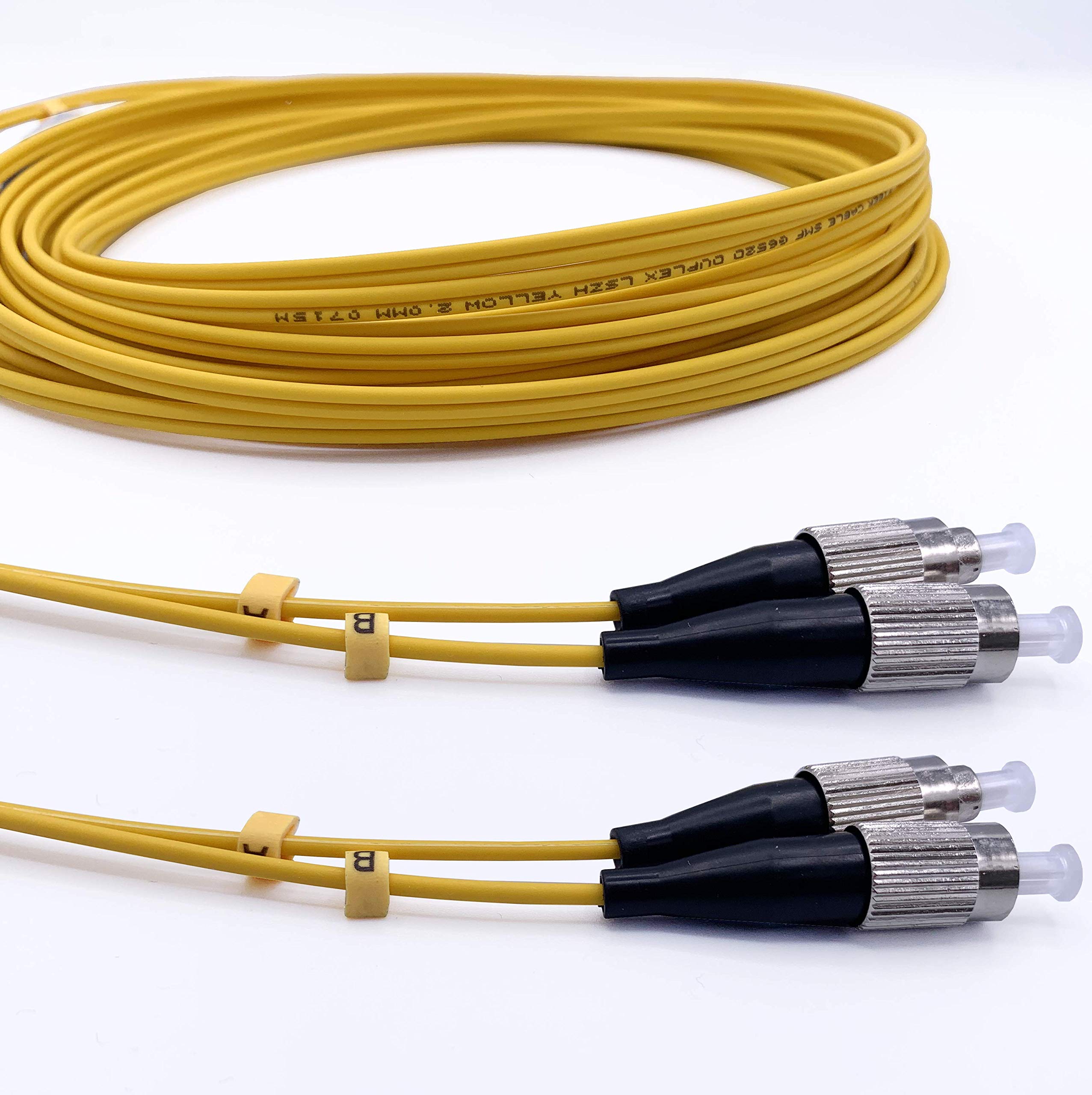 Elfcam® - Fibre Optic Cable FC/PC to FC/PC Single Mode Duplex, Optical jumper 9/125um OS2 LSZH (15M)