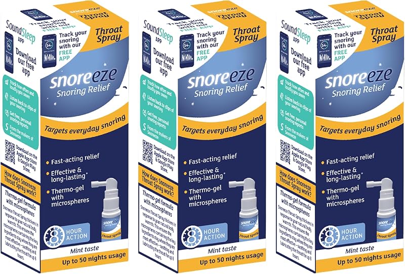 Snoreeze Anti-Snore Throat Spray Triple Pack 3 x 23.5ml Snore Stopper